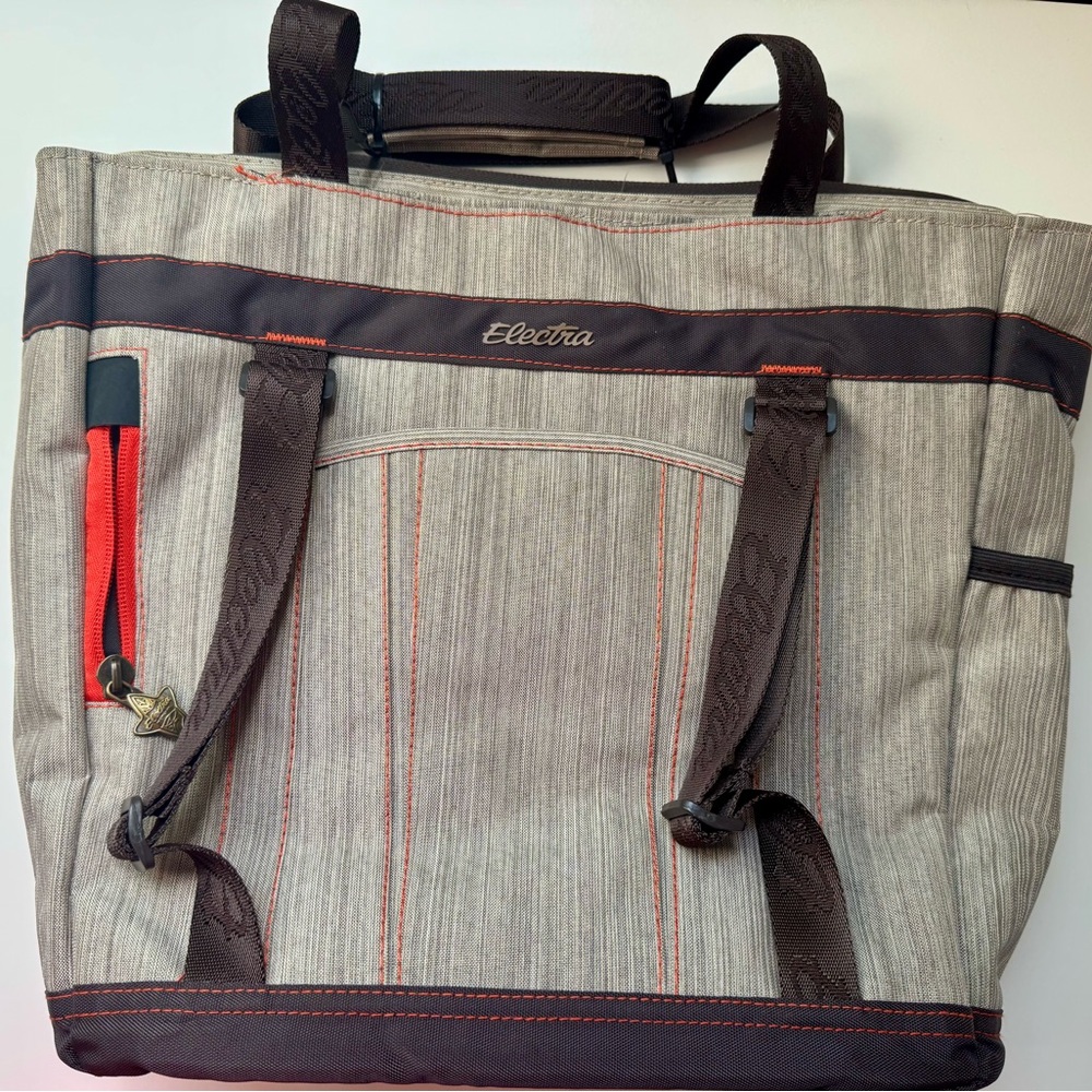 Tan and Brown Unixex Bag